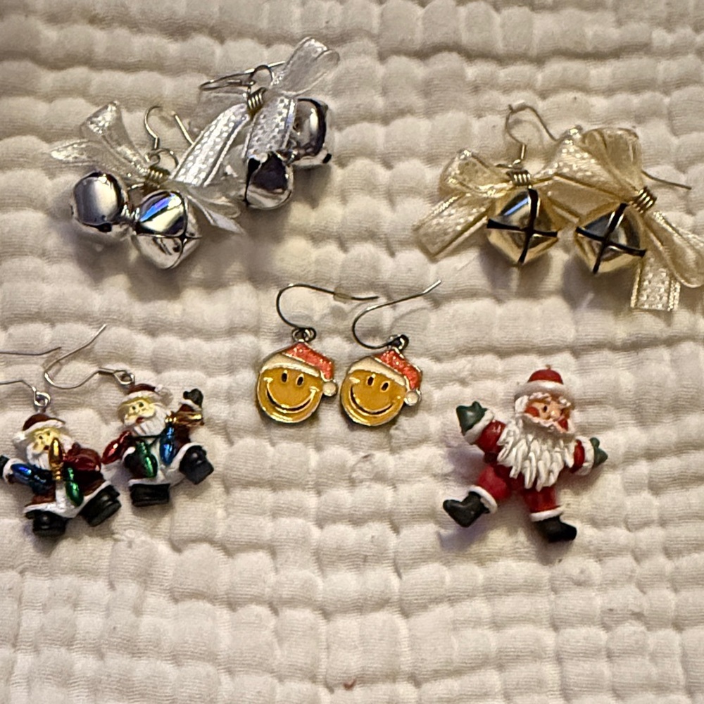 Festive Earrings Set - Silver, Gold, Cream